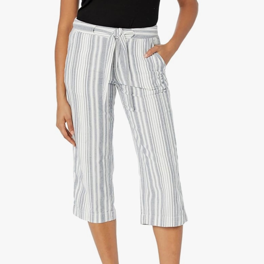 NWT Sanctuary Blue & White Sasha Striped Wide Leg Cropped Pant.  Size 26